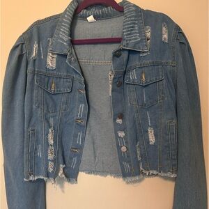 Blue Jean distressed jean jacket - Size 2 XL. Fits sizes 14/16